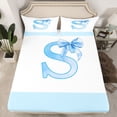thumbnail image 2 of jejeloiu Kawaii Bow Tie Full Size Sheets,Initial Letter B Bed Sheets For Girls Teens 4 Pieces, 2 of 7