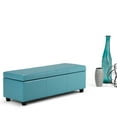 thumbnail image 6 of Avalon 48 inch Wide Contemporary Storage Ottoman Bench in Soft Blue Vegan Leather, 6 of 10