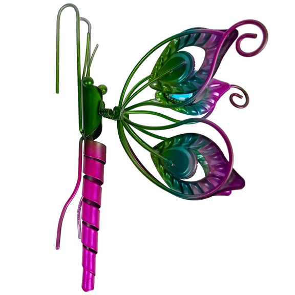 Wall hangs,Stained Butterfly Suncatcher Planter Hugger With Hanging Hook Colorful Butterfly Ornament For Flower Pot Balcony Garden Planter Basket Decoration