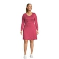 thumbnail image 2 of Terra & Sky Women's Plus Size Long Sleeve Swing Dress, Sizes 0X-5X, 2 of 5
