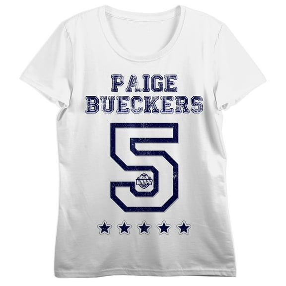 WNBPA Paige Bueckers 5 Women's White Crew Neck Short Sleeve T-shirt-XXL