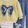 thumbnail image 4 of mgoYE Toddler Baby Girl Clothes Fall Winter Outfit Bow Sweatshirt Denim Jeans Outfits 4-5 Years, 4 of 5