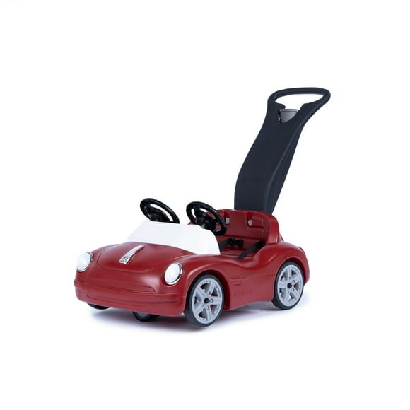 Step2 Roadster Côte à Côte à Pousser, Voiture Pousse-Pousse pour Enfants, Voiture à Chevaucher 2 Places, Ceintures de Sécurité et Klaxon, pour Tout-Petits de 1,5 à 4 Ans, Rouge