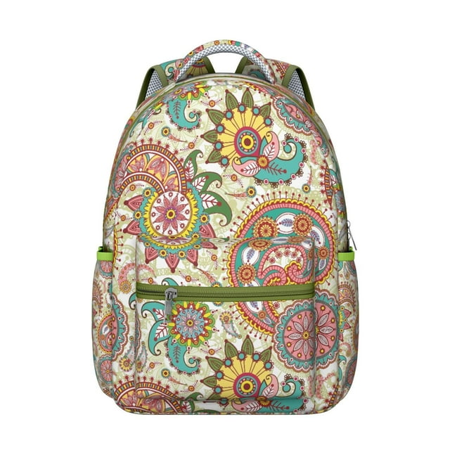 Abstract Bohemian Style Waterproof Backpack for Student, Durable Oxford Cloth, Scratch-Resistant, Adjustable Straps with Large Capacity for School, Travel, Outdoor, and Sports Activities
