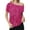 Fuschia, variant on Women's Off-Shoulder Sequin Short Sleeve Top with Relaxed Fit - X Large, Fuschia