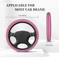 thumbnail image 2 of Kdxio Pink Gingham Print Elastic Stretch Steering Wheel Cover,Auto Steering Wheel Cover,15 Inch Anti-Slip,Warm in Winter and Cool in Summer,Fit Suvs,Vans Cars,Trucks, 2 of 7