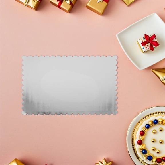 OFFIGAM 20 Pcs White Rectangle Cake Boards Corrugated Sheets Greaseproof for Baking Party Outdoor Events