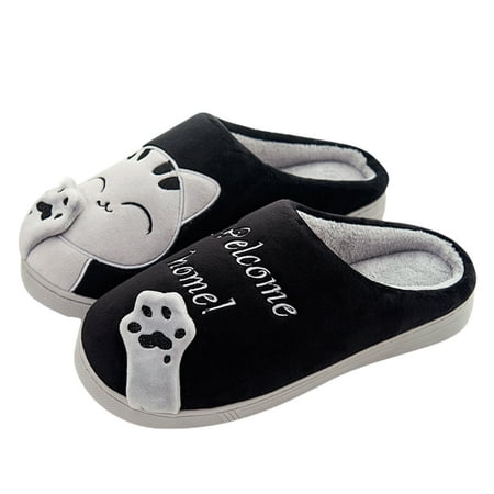 

Unisex Cute Animal Couples Slippers Winter Warm Memory Foam Cotton Home Slippers with Anti-Skid Rubber Sole Soft Plush Fleece Slip on House Slippers for Women Mens Indoor Outdoor Shoes