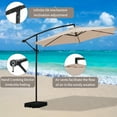 thumbnail image 3 of Autlaycil 5 Pcs Patio Outdoor Furniture Sets Contains 2 Textilene Fabric Rocking Bistro Chairs, Table, 10' Cantilever Umbrella and Cross Base with Sandbag, Khaki, 3 of 7