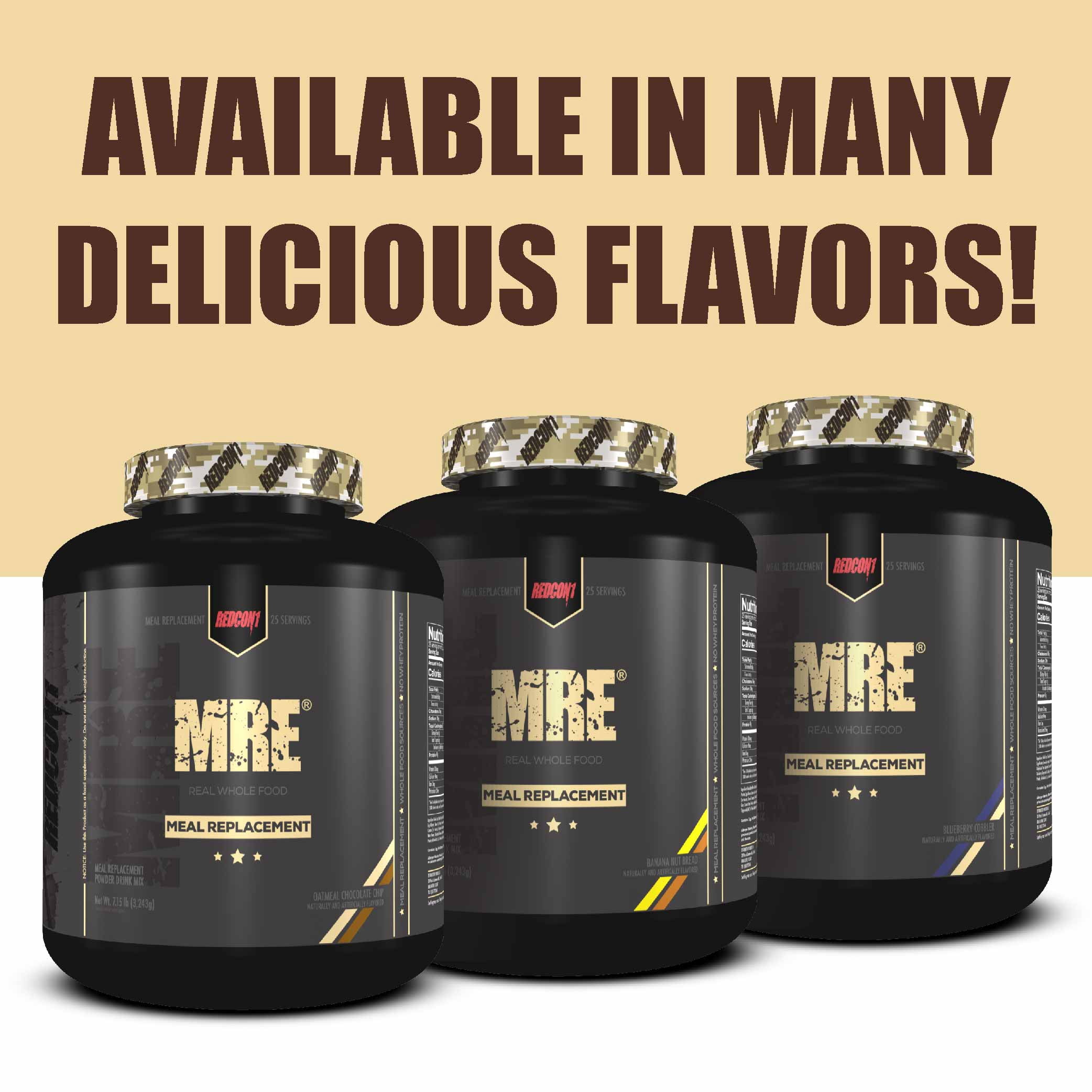 Redcon1, MRE 7lb, Real Whole Food Meal Replacement, Oatmeal Chocolate Chip, Powder, 25 Servings
