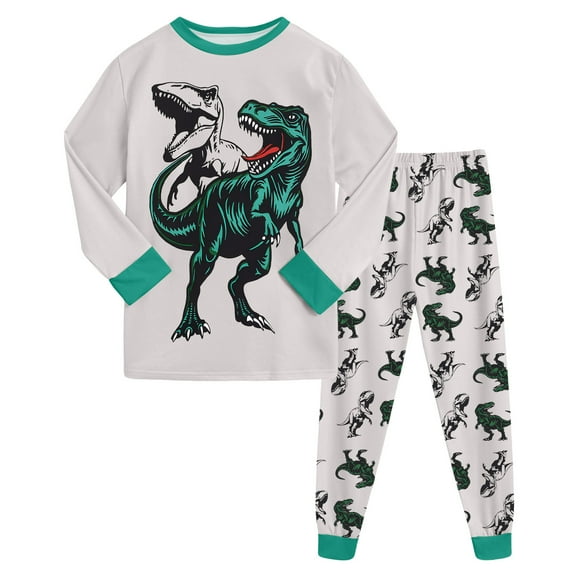 Quealent Baby Toddler Kids Viscose from Bamboo Pajamas Set Pjs 2pcs Green for Size 8-9 Years