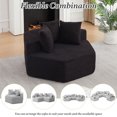 thumbnail image 5 of Leumius 54-inch Modern-style Hexagonal Single Lounge Chair, Chenille-Upholstered Sofa for Lounges, Game Rooms, Living Rooms and Bedroom Black, 5 of 9