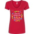 thumbnail image 3 of Inktastic I Love My Grandson Autism Awareness Women's V-Neck T-Shirt, 3 of 5