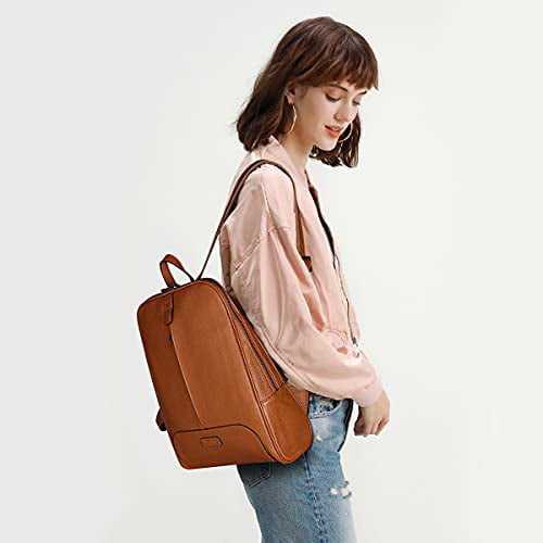 S-ZONE Women Genuine Leather Backpack Retro Travel Rucksack Shoulder Bag Purse 