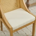 thumbnail image 2 of Hassch Dining Chair with Solid Wood Frame, Rattan Backrest and Comfortable Linen Upholstered Seat, 23.8"D x 21.9"W x 37.4"H, Beige, 2 of 9