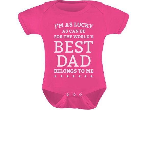 Tstars Boys Unisex Gifts for Dad Father's Day Shirts World's Best Dad Belongs to Me Father's Day Cute Cool Best Gift for Dad Baby Bodysuit
