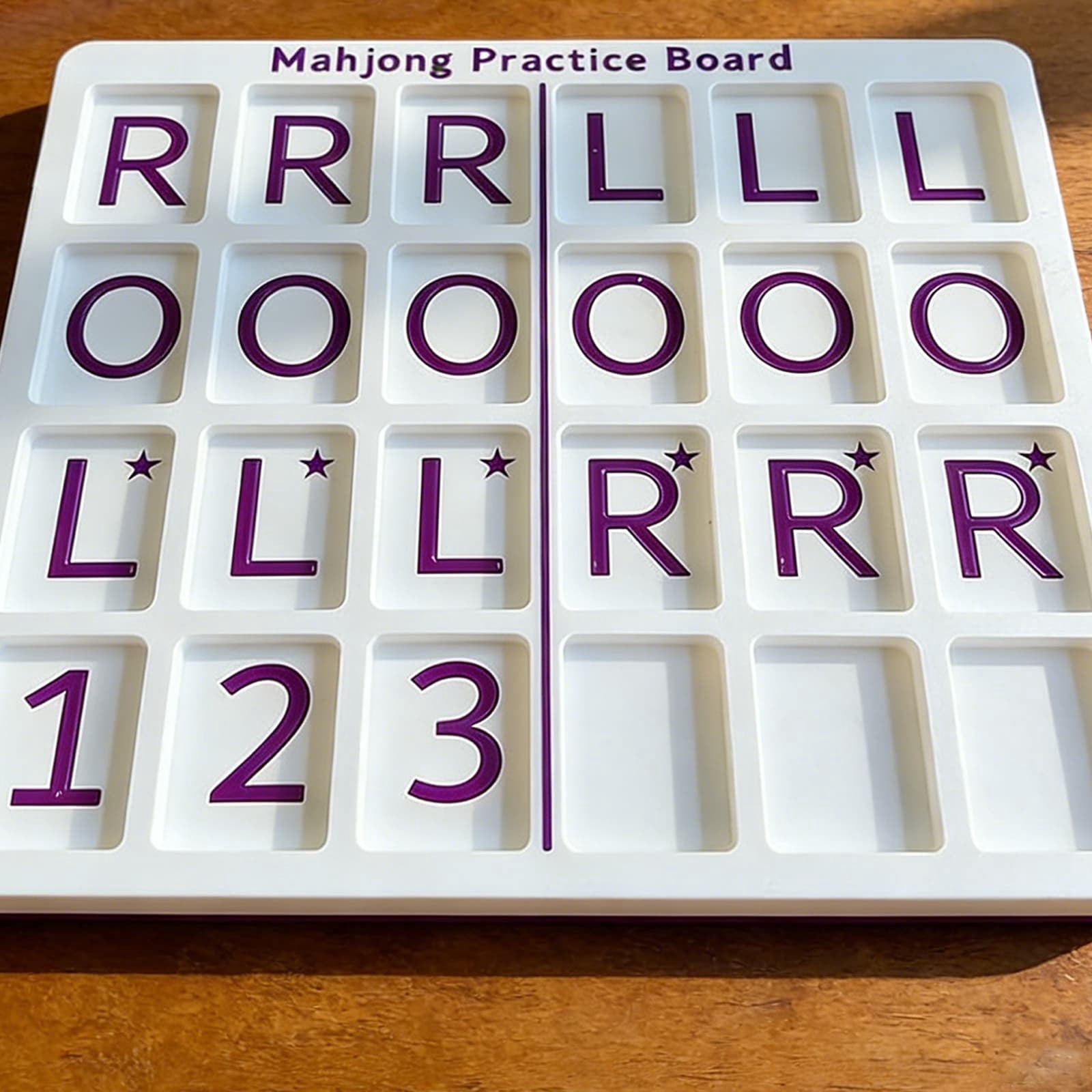 Mahjong Practice Board for Charleston – Portable 24-Slot Training Board with Gift Tile Slot, Full Game Simulation for American Mahjong Players