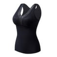 thumbnail image 1 of Camisas Térmicas Sin Mangas Para Mujer Chaleco Con Cuello En V Con Sujetador Incorporado Ropa Interior Camiseta Sin Mangas Térmica - Negro, 1 of 6