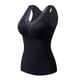 thumbnail image 1 of Camisas Térmicas Sin Mangas Para Mujer Chaleco Con Cuello En V Con Sujetador Incorporado Ropa Interior Camiseta Sin Mangas Térmica - Negro, 1 of 6