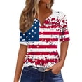 thumbnail image 2 of Cavosen Patriotic T Shirts for Women Red White and Blue Short Sleeve V Neck T Shirts USA Star Striped Graphic Tops Lady XL Patriotic Casual T Shirts Independence Day Tunic Tees, 2 of 5