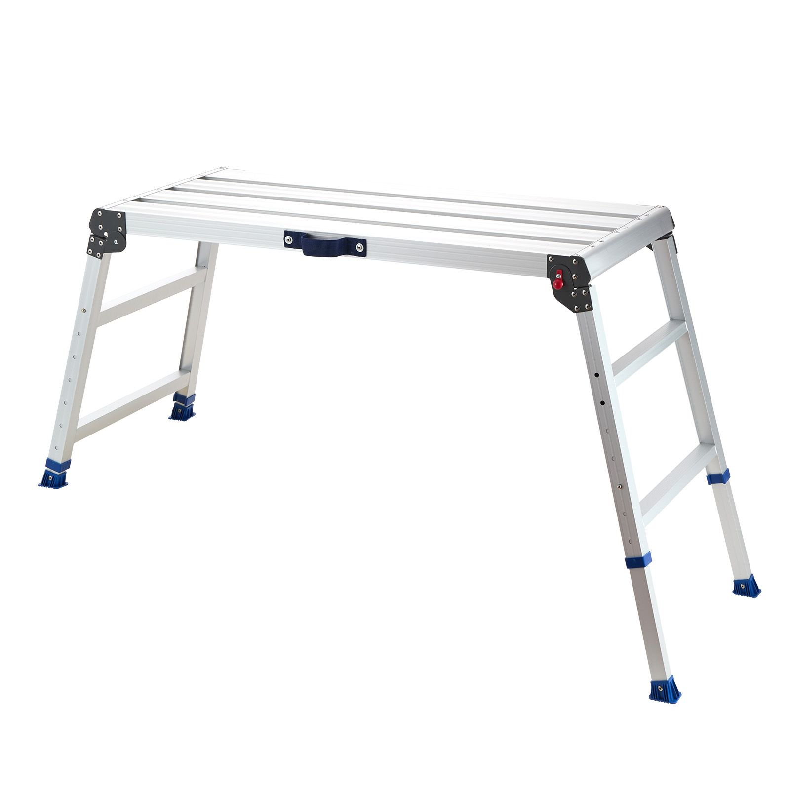 Folding Work Platform Adjustable Height 23-34.5 in 40 x 18 in Aluminum 500 lb Non-Slip Step Stool for Painting & Maintenance