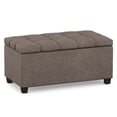 thumbnail image 2 of Sienna 34" Transitional Rectangle Ottoman Bench in Fawn Brown Linen Look Fabric, 2 of 12