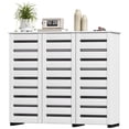 thumbnail image 1 of CoSoTower Narrow Shoe Cabinet with Slatted Doors, Adjustable Shelves for 20 Pairs of Shoes, Shoe Cabinet for Entryway, White, 1 of 7