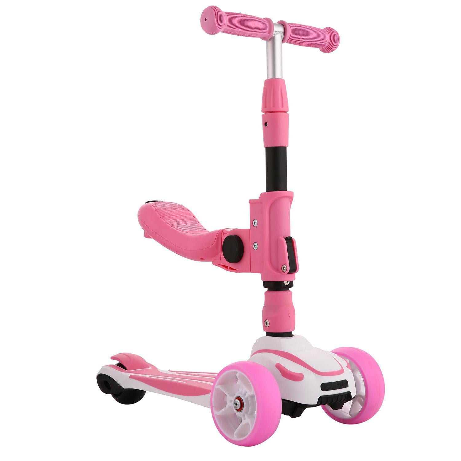 3 Adjustable Height Kids Scooter 3 Wheel Scooter, Lean to Steer with PU LED Light Up Wheels for