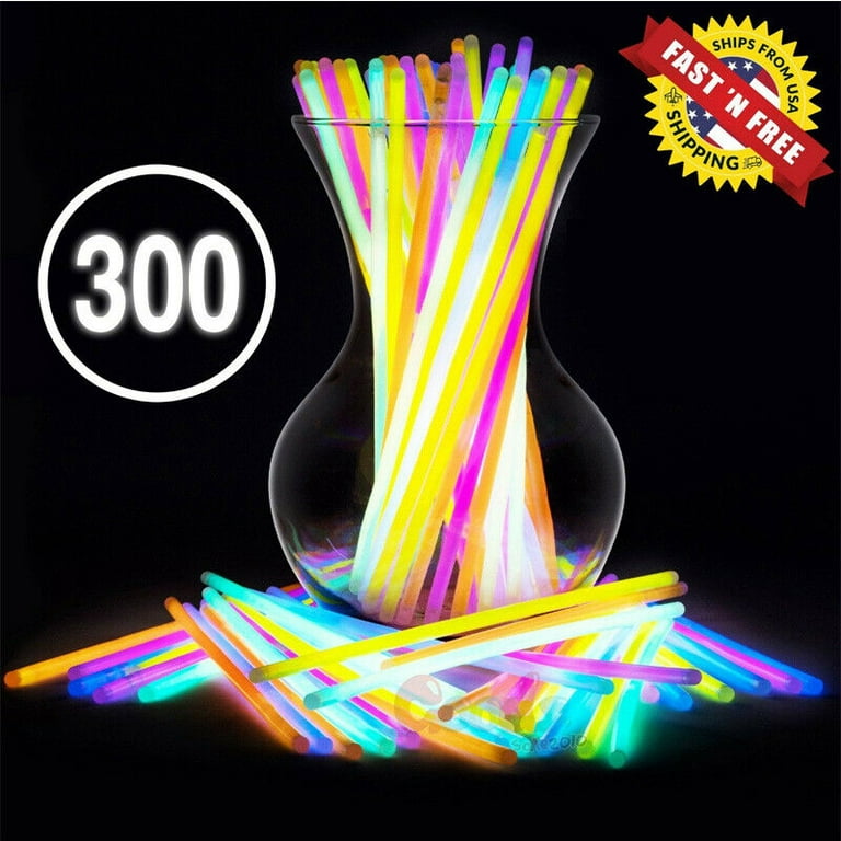 100-300 Ultra Bright Large Glow Sticks Bulk - Chem Light Sticks 20 Hr  Duration 