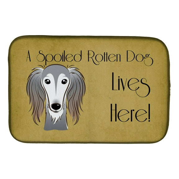 Saluki Spoiled Dog Lives Here Dish Drying Mat