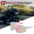 thumbnail image 2 of 1 juego de gafas de motocicleta Tri-Acetyl Cellulos PC UV400 gafas de sol para deportes al aire libre para motocross, bicicleta de tierra, ATV, lente rosa, marco blanco, 2 of 6