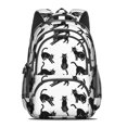 thumbnail image 2 of Black Cat Silhouette White Pattern Backpack for School, Cute School Bag with Adjustable Shoulder Straps and Padded Back, 16.9"x12.6"x5.9", 2 of 5