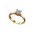 thumbnail image 3 of 1/2 CT Diamond Engagement Ring in 14K Rose Gold (I-J color,I1-SI2 clarity) Solitaire Cathedral Princess, 3 of 4