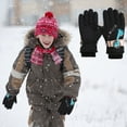 thumbnail image 4 of Surpdew Winter Gloves For Kids Waterproof Boys Snow Ski Gloves Girls Warm Windproof Mittens For Children Outdoor Black 6-10 Years Old, 4 of 9