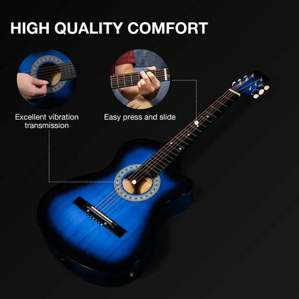 Rosa perro muñeca KARMAS PRODUCT 38 Inch Acoustic-Electric Cutaway Guitar Beginner Kit All  Wood Classic Guitar for Teens Kids Adults with 4-Band EQ, Case, Strap,  Picks, Tune, Cable - Blue - Walmart.com