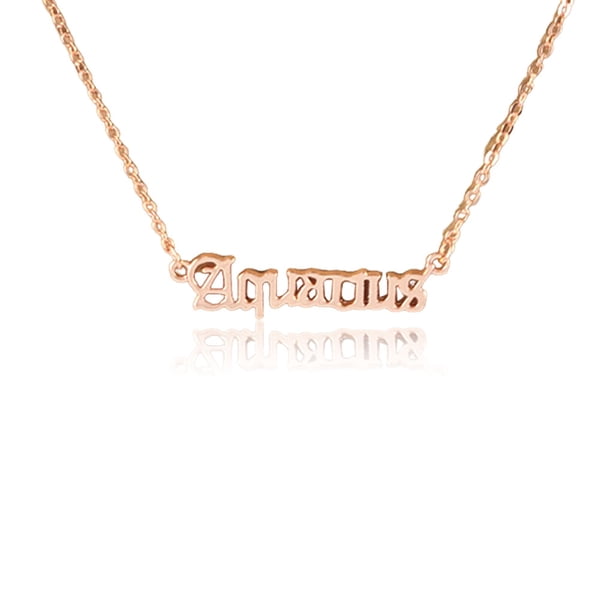 English Letter doce de la constelación del zodiaco Tema Collar de amistad Collar Ins Pendente para los regalos del festival de amigos del amante Acuario de oro rosa Inevent AP009332-09