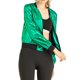 thumbnail image 5 of Chaqueta bomber corta con cremallera metálica y cuello de pie para mujer INSPIRE CHIC XS Verde, 5 of 8