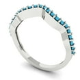 thumbnail image 2 of 0.23 ctw Wedding Band for Women - 18K White Gold Simulated Turquoise Stackable Eternity Ring, 2 of 6