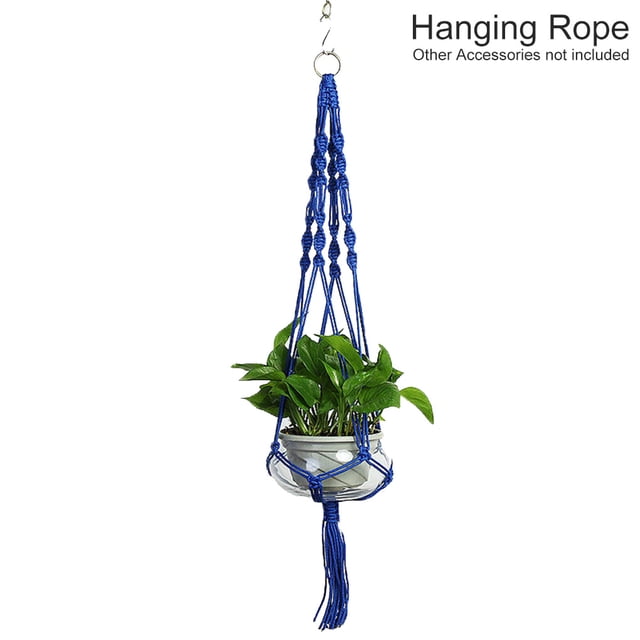 Planta que cuelga la cesta de la cuerda de la maceta Inicio Hotel Soporte para macetas Colgador de plantas montado en el techo, Azul sidaley HA001978-09