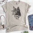 thumbnail image 2 of Hipster Cat Shirt, Unisex Women's Men's Shirt, Cat Lover Shirt, Cat Glasses Tee, Nerdy Tee, Cat Mom Shirt, Light Silk Gray, Medium, 2 of 6