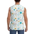 thumbnail image 4 of Balery Gold Stars Blue Dots Pattern Camisetas sin mangas para hombre, absorbe la humedad y protege contra el mal olor.-Small, 4 of 7