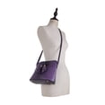 thumbnail image 2 of Deluxity Ostrich Lightweight Dome Crossbody Lady Bag Bow Tassel-Purple, 2 of 6