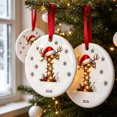 thumbnail image 7 of Fievgin Christmas Ornament 2026, Letter T Initial Decoration with Santa Hat for Tree & Gift, 7 of 7