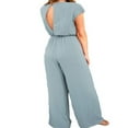 thumbnail image 3 of Combinaison d'Été pour Femmes Romper V Cou Pantalon Simple Décontracté à Manches Courtes, 3 of 6
