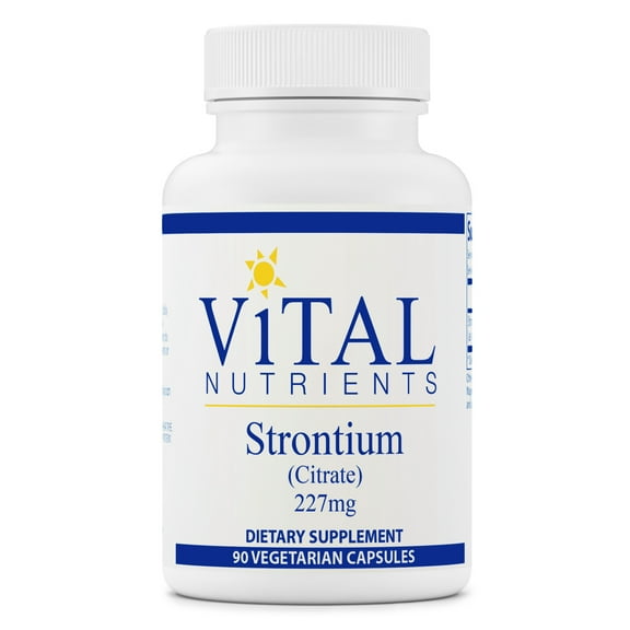 Vital Nutrients - Strontium (Citrate) - Supports Healthy Teeth and Bones - 90 Vegetarian Capsules per Bottle - 227 mg