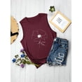thumbnail image 4 of ZXSXSY Womens Graphic Tank Tops Summer Casual Crew Neck Sleeveless Tops Floral Print Vests, 4 of 6