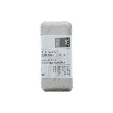 UPC: 0836943001824 | R&F Handmade Paints Encaustic Paint Cake 104ml Iridescent German Silver