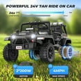 thumbnail image 4 of Farmdex 2 Seater 24V Ride on Toys for Big Kids, Powerful Electric Ride On Truck Car with Remote Control w/20 Inch Wide Seat, Colorful LED Lights, Rich Multimedia Music, Black, 4 of 9