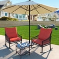 thumbnail image 3 of VEIKOUS 3-Piece Wicker Outdoor Bistro Sets with 2 Rocking Chairs and 1 Glass Table, Orange, 3 of 11