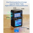 thumbnail image 3 of Dehumidifier 95 Oz for Home 800 Sq Ft Quiet Small Dehumidifiers Bedroom Bathroom Basement Closet RV Auto Shut Off LED Light Black, 3 of 6
